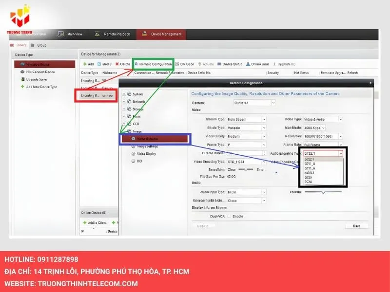 Kiểm tra tiêu chuẩn mã hóa âm thanh trên camera