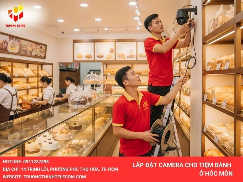 Lắp đặt camera cho tiệm bánh ở Hóc Môn
