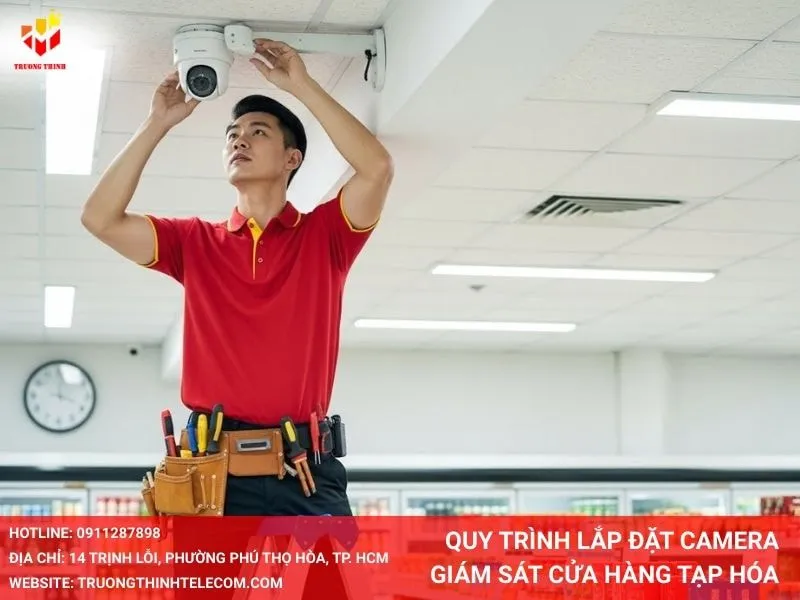 Quy trình lắp đặt camera giám sát cửa hàng tạp hóa