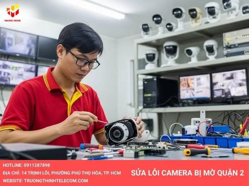 Sửa camera giám sát bị mờ cho khách hàng ở quận 2