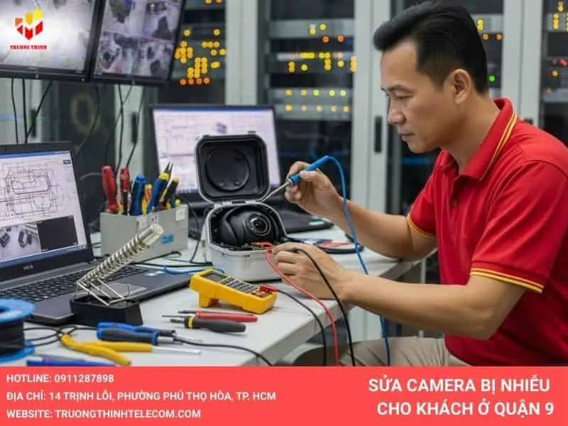 Sửa camera bị nhiễu cho khách ở quận 9