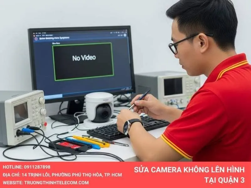Sửa camera không lên hình tại nhà của khách ở quận 3