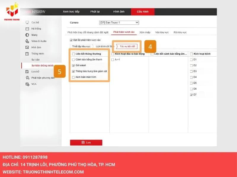 Tab Tác vụ liên kết