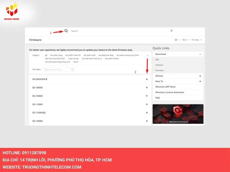 Tìm và tải firmware