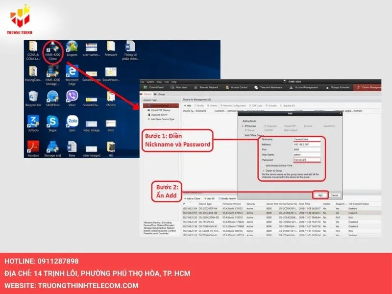 Truy cập phần mềm iVMS-4200