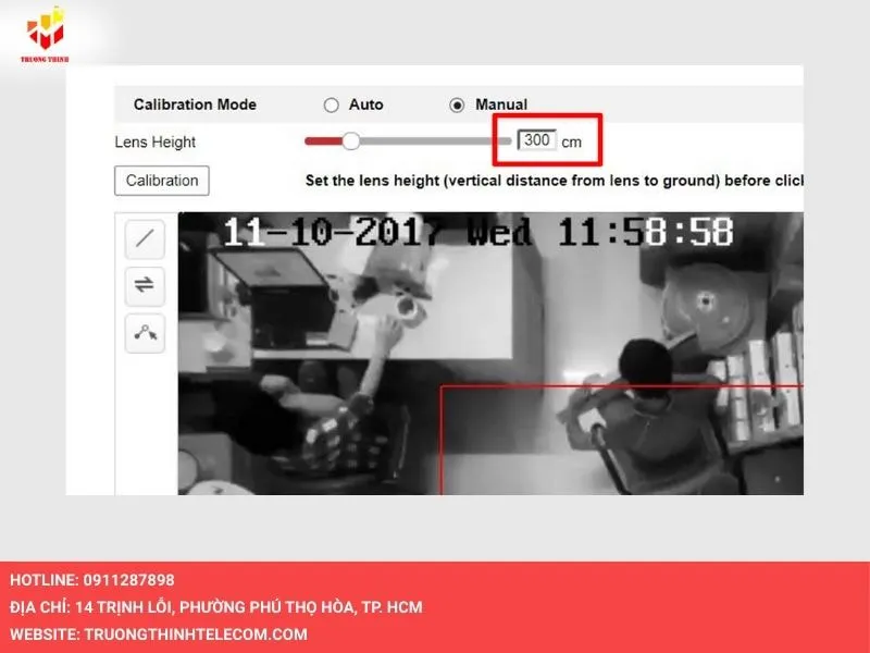 Tùy chỉnh khoảng cách lắp camera