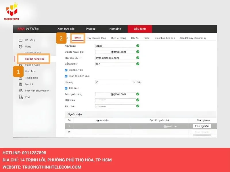 Vào menu Cấu hình