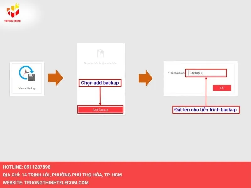 Vào phần mềm Remote Backup