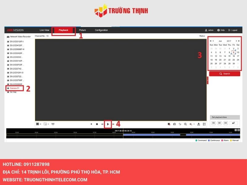 Vào tab Playback