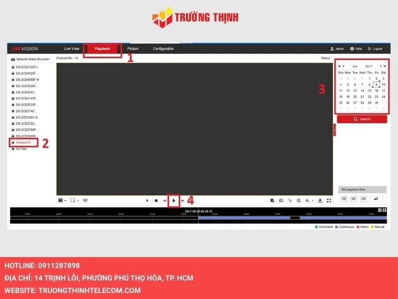 Vào tab Playback
