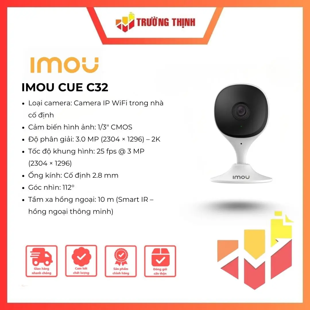 Camera Wifi trong nhà IMOU Cue C32 3MP (IPC-C32SP/ IPC-C32EP)