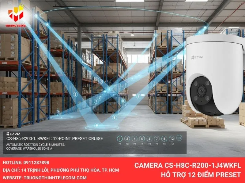 Camera CS-H8c-R200-1J4WKFL hỗ trợ 12 điểm preset