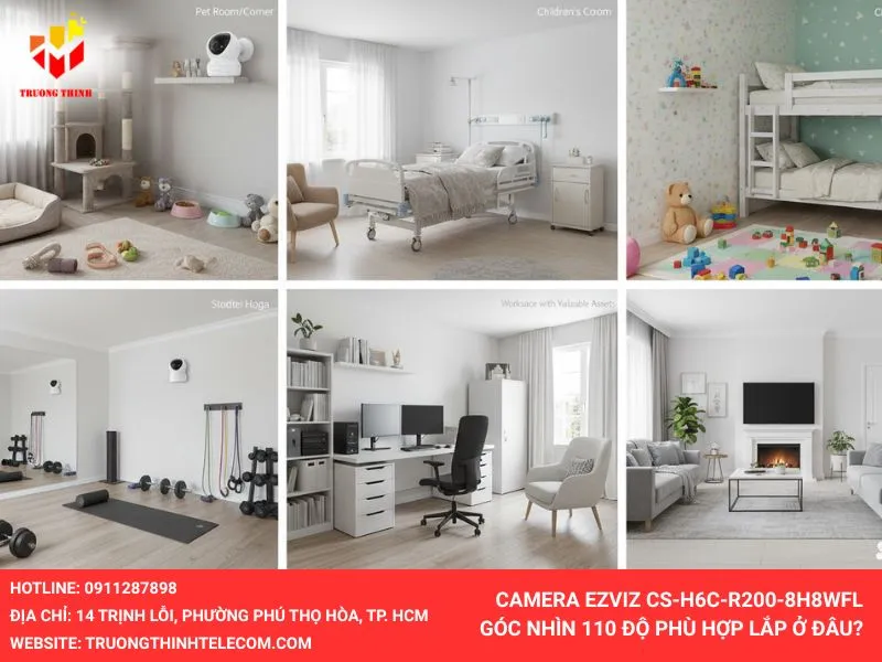 Camera Ezviz CS-H6c-R200-8H8WFL góc nhìn 110 độ phù hợp lắp ở đâu?