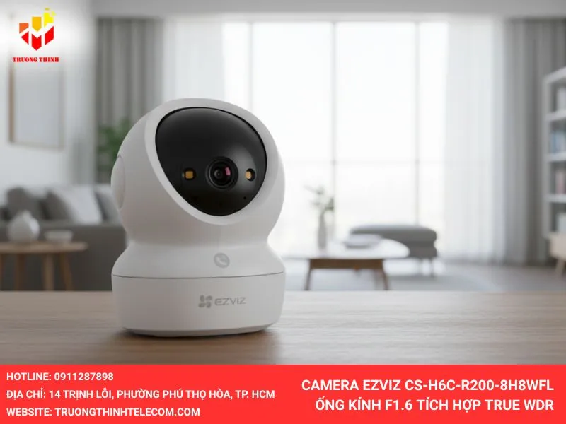 Camera Ezviz CS-H6c-R200-8H8WFL Ống kính F1.6 tích hợp True WDR