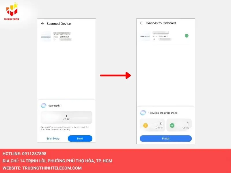 Chờ một lúc cho đến khi thiết bị tự động được tích hợp