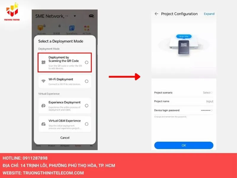 Chọn Deployment by Scanning the QR Code