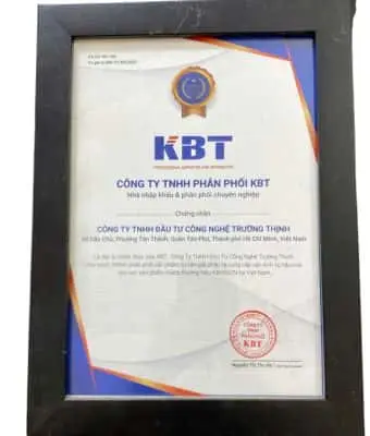 Chứng nhận nhà phân phối từ KBT