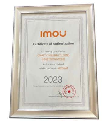 Chứng nhận từ đại lý imou