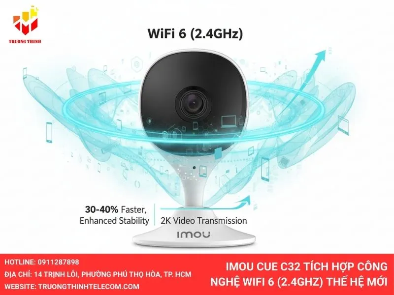 Imou Cue C32 tích hợp công nghệ WiFi 6 (2.4GHz) thế hệ mới