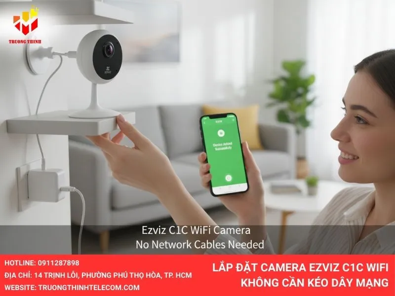 Lắp đặt Camera Ezviz C1C WiFi không cần kéo dây mạng
