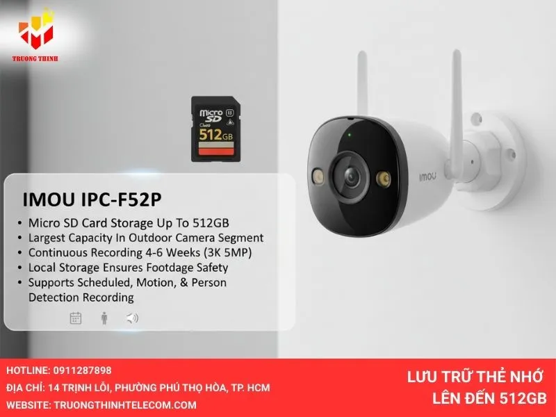 Lưu trữ thẻ nhớ lên đến 512GB