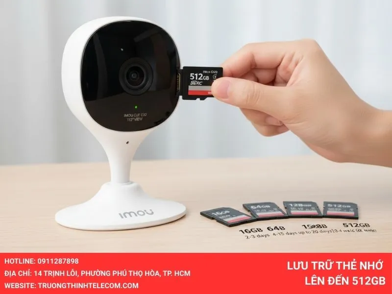 Lưu trữ thẻ nhớ lên đến 512GB