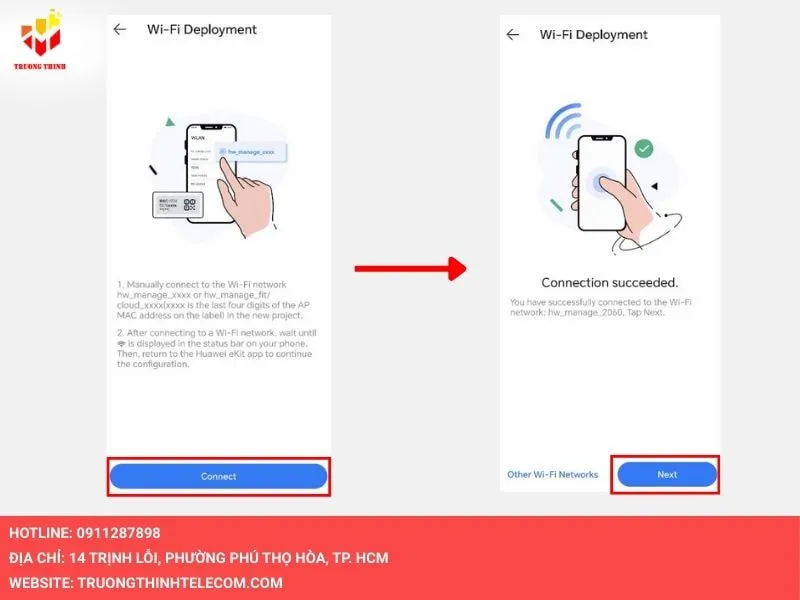 Nhấn vào kết nối