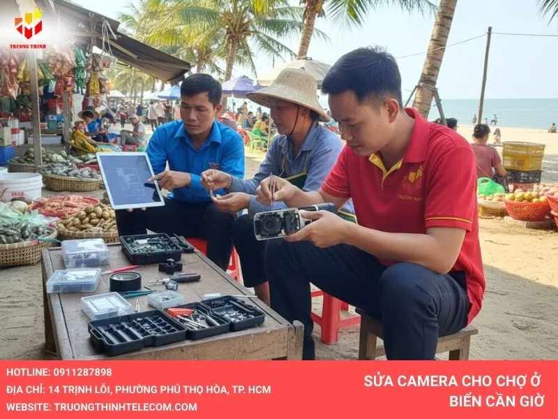Sửa chữa camera cho chợ ở biển cần giờ