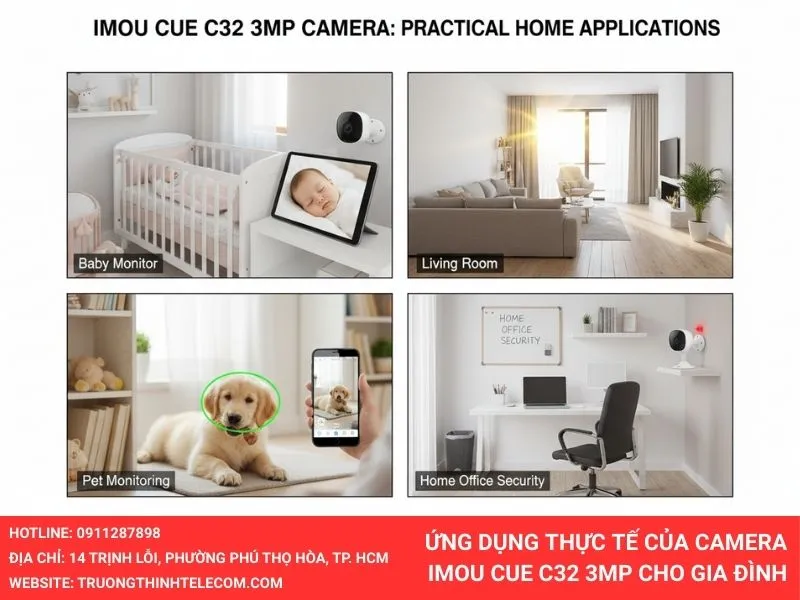 Ứng dụng thực tế của camera Imou Cue C32 3MP cho gia đình