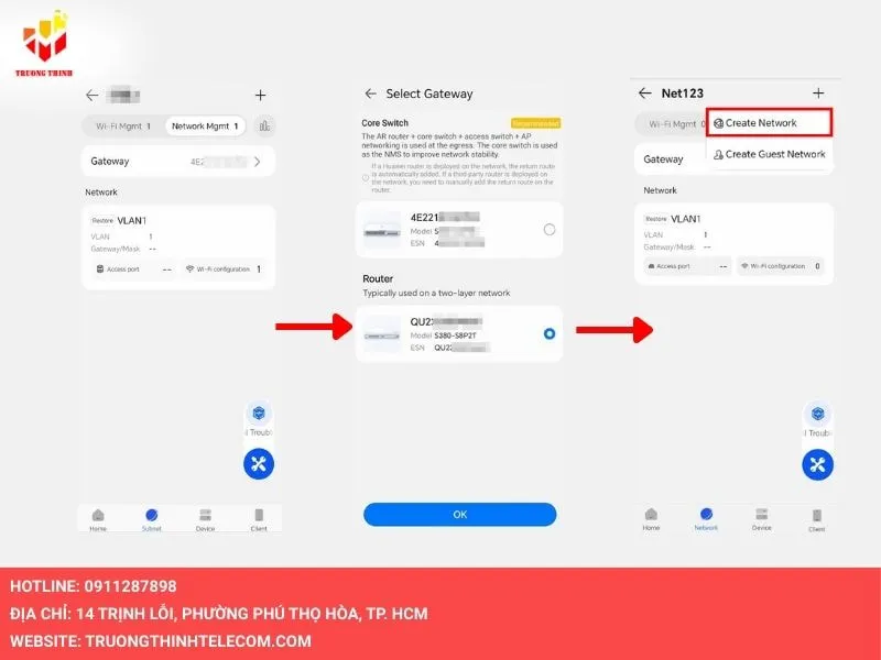 Vào quản lý mạng