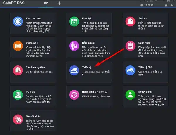 Mở SmartPSS Chọn Thiết bị