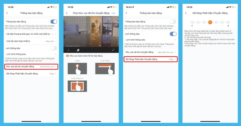 Cách điều chỉnh độ nhạy báo động camera Ezviz