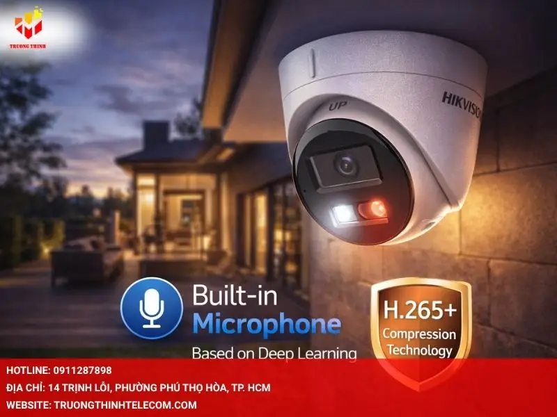 Tích hợp Microphone và công nghệ nén H.265+