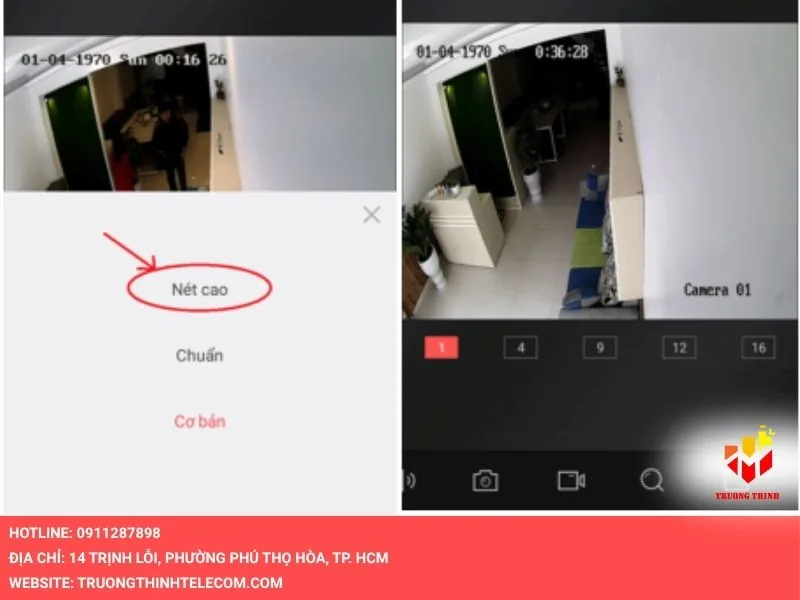 Chọn mục Nét cao