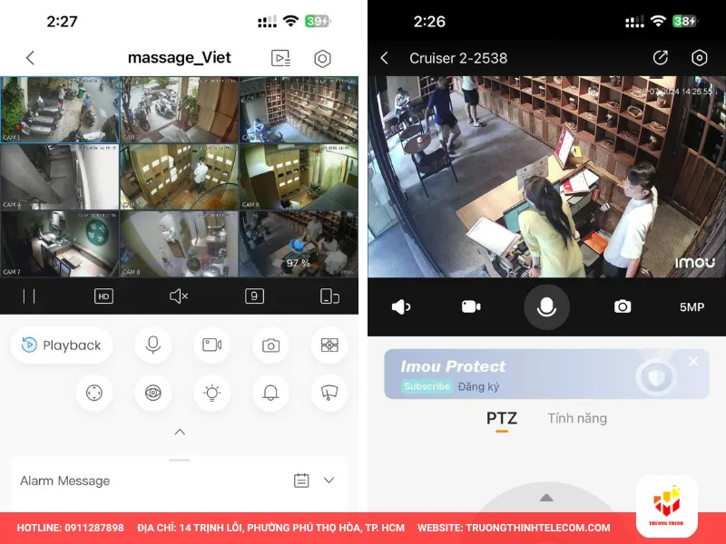 Dự án lắp đặt camera giám sát Hóc Môn cho tiệm Massage Việt