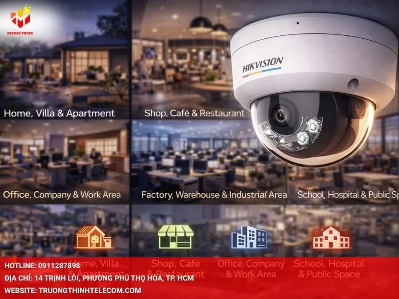 Không gian sử dụng camera DS-2CD1167G2H-LIU phù hợp