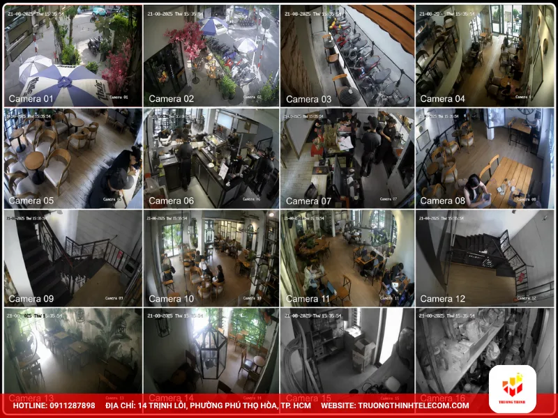 Lắp đặt 8 camera cho quán cà phê tại khu vực Bến Thành, Quận 1