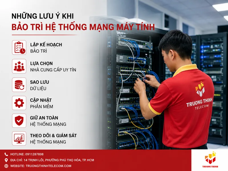 Những lưu ý khi bảo trì hệ thống mạng máy tính công ty