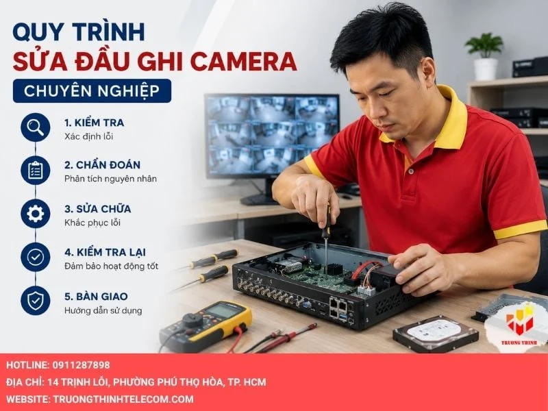 Quy trình sửa đầu ghi camera chuyên nghiệp
