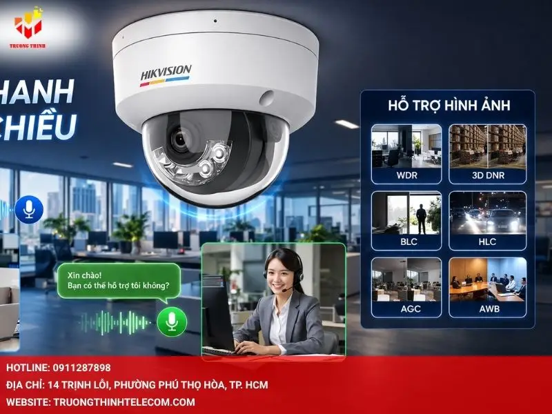 Âm thanh hai chiều và các tính năng hỗ trợ hình ảnh của DS-2CD1147G2H-LIU