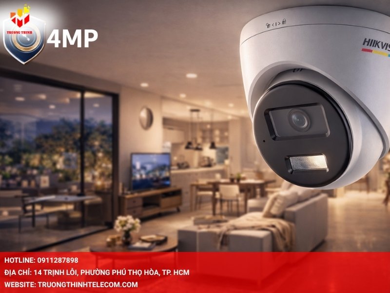 Camera DS-2CD1347G2H-LIU với độ phân giải 4MP sắc nét và khẩu độ siêu rộng F1.0