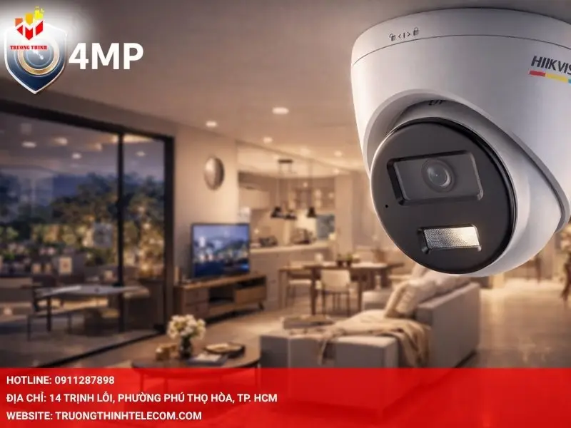 Camera DS-2CD1347G2H-LIU với độ phân giải 4MP sắc nét và khẩu độ siêu rộng F1.0