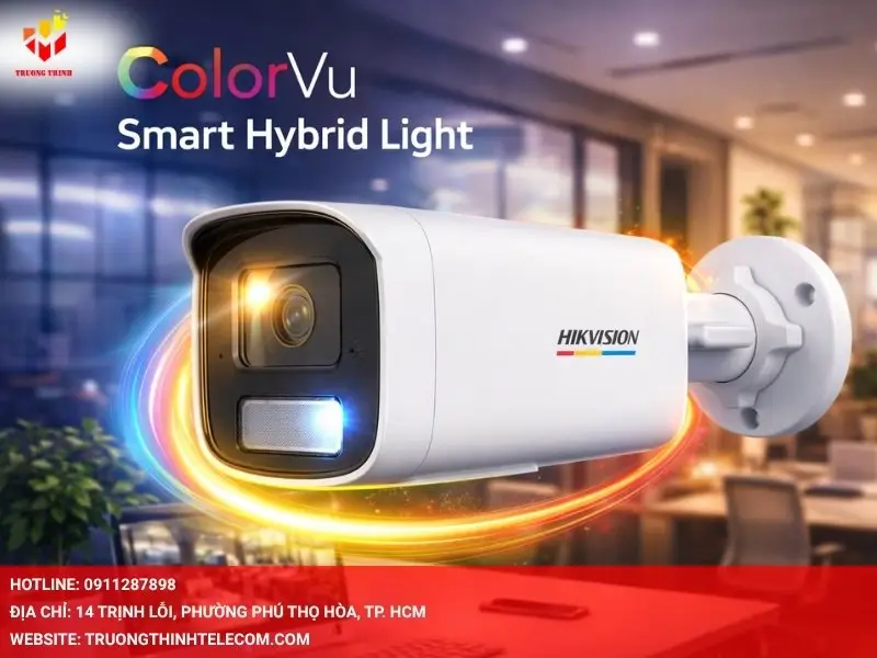 Camera DS-2CD1T47G2H-LIU với công nghệ ColorVu kết hợp Smart Hybrid Light