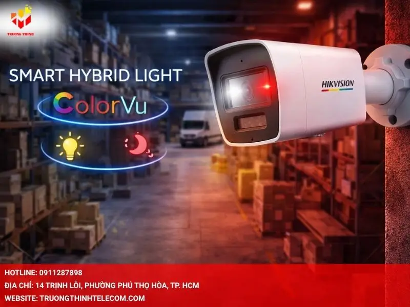 Công nghệ Smart Hybrid Light với ColorVu của Camera DS-2CD1047G2H-LIU