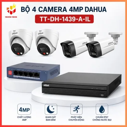 Trọn 4 camera Dahua TT-DH-1439-A-IL