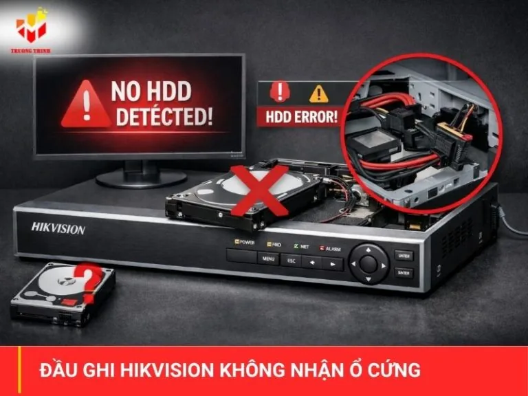 Đầu ghi Hikvision không nhận ổ cứng