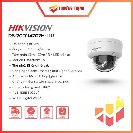 Camera Hikvision IP bán cầu 4MP DS-2CD1147G2H-LIU ColorVu