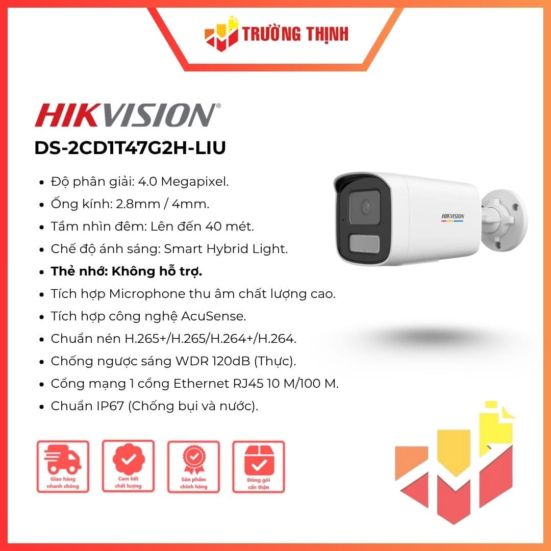 Camera Hikvision DS-2CD1T47G2H-LIU