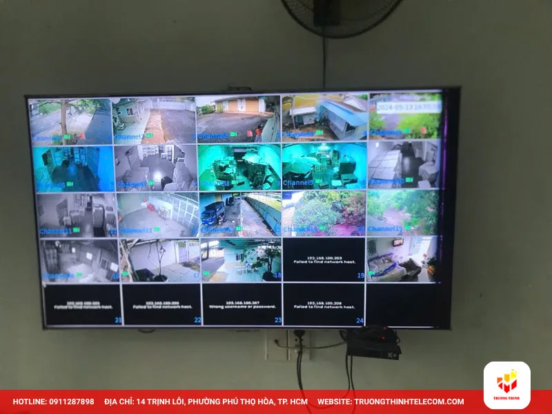 Lắp đặt hệ thống giám sát kho hàng tập trung (24 CAMERA)