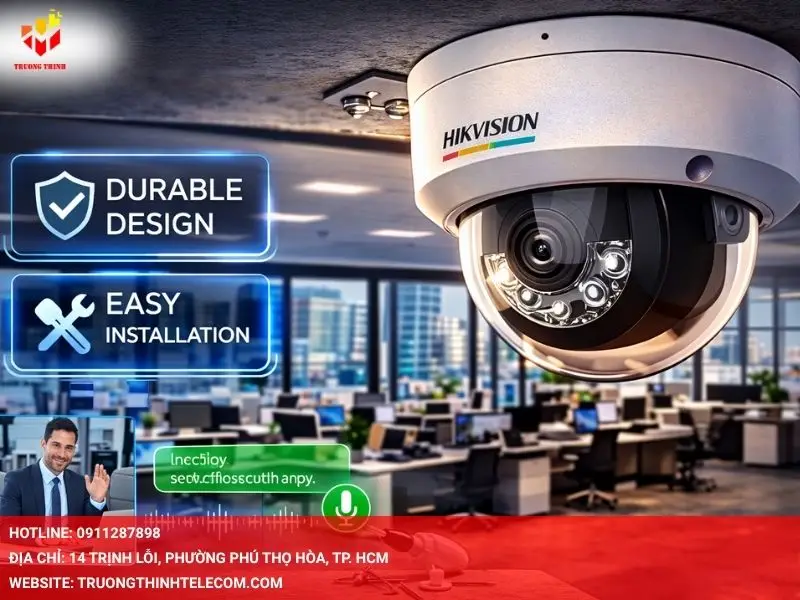 Thiết kế bền bỉ và dễ lắp đặt của camera Hikvision DS-2CD1147G2H-LIU